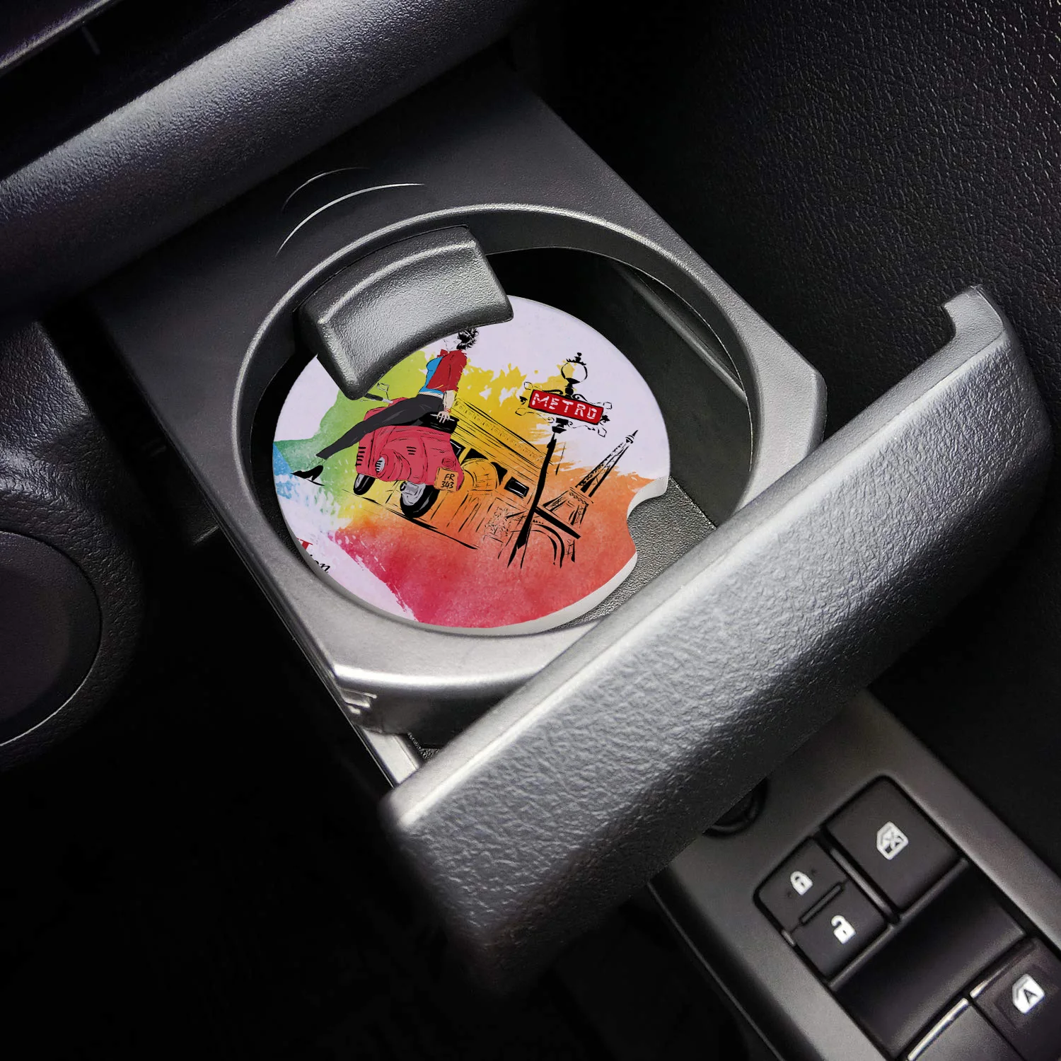 Модная девушка иллюстрация автомобиль пить Coaster стол салфетки креативные