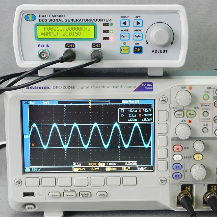 MHS-5200A Высокоточный цифровой двухканальный генератор сигналов DDS произвольный