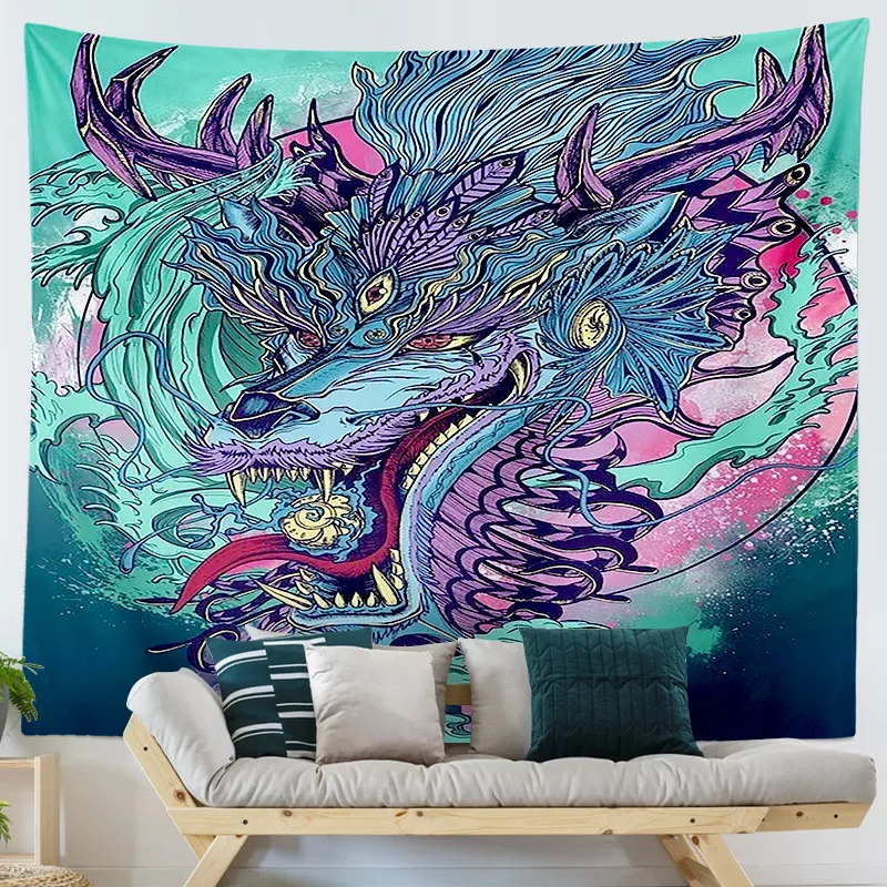 

Waves Sunset Art Tapestry Japanese Tapestry Suitable for Room Sea Whale Home Decoration Bedroom Living Room Wall Hanging