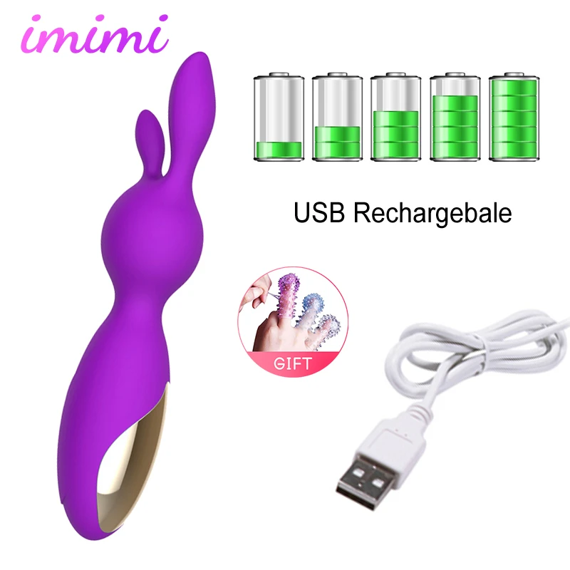 Мощный вибратор кролик для точки G Анальный с зарядкой от USB Стимуляция клитора