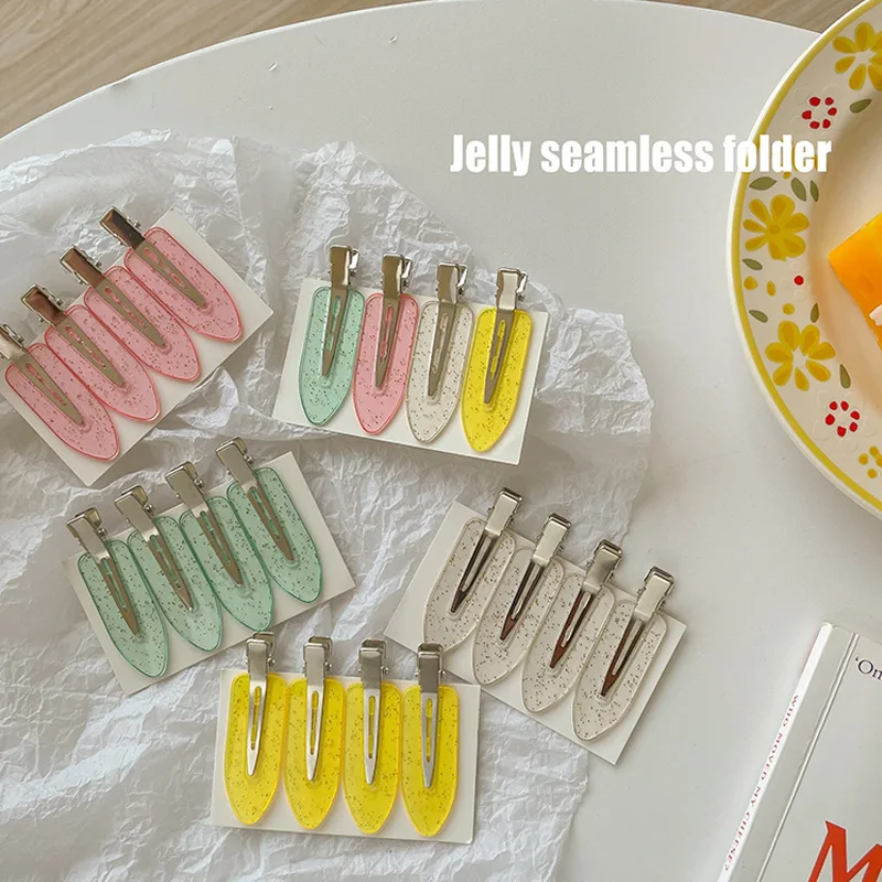 

Free shipping women's 4pcs/set No trace Makeup hair clip korea style girl's transparent hairclips accessories