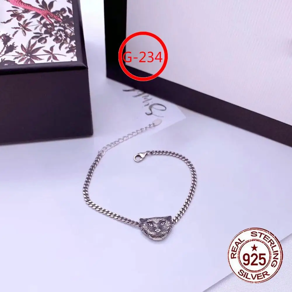 

G234 S925 Sterling Silver Bracelet New Brand Couple Pattern Letter Personality Fashion Style Simple Style Gift Hot Sale