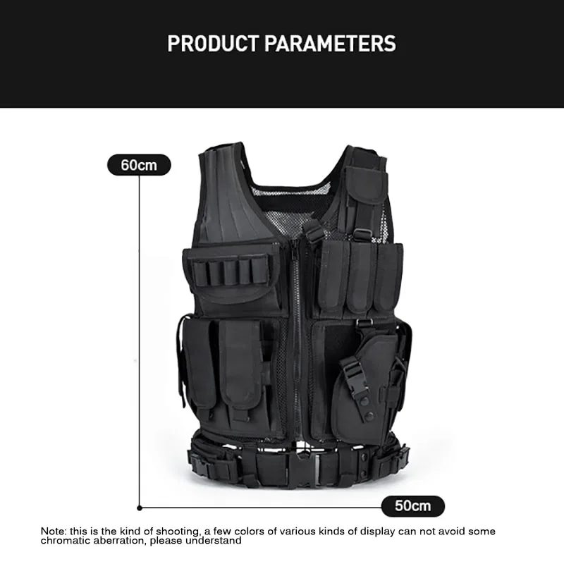 

Tactical Vest Military Combat Armor Vests Mens Tactical Hunting Vest Army Adjustable Armor Outdoor CS Training Vest Airsoft