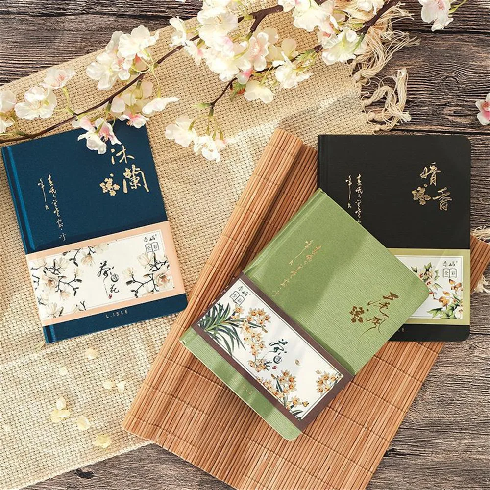 

1pc Chinese Style Color Inner Page Hard Shell Notebook Diary Plan Manual Kawaii DIY Hand Account Decoration Material Stationery
