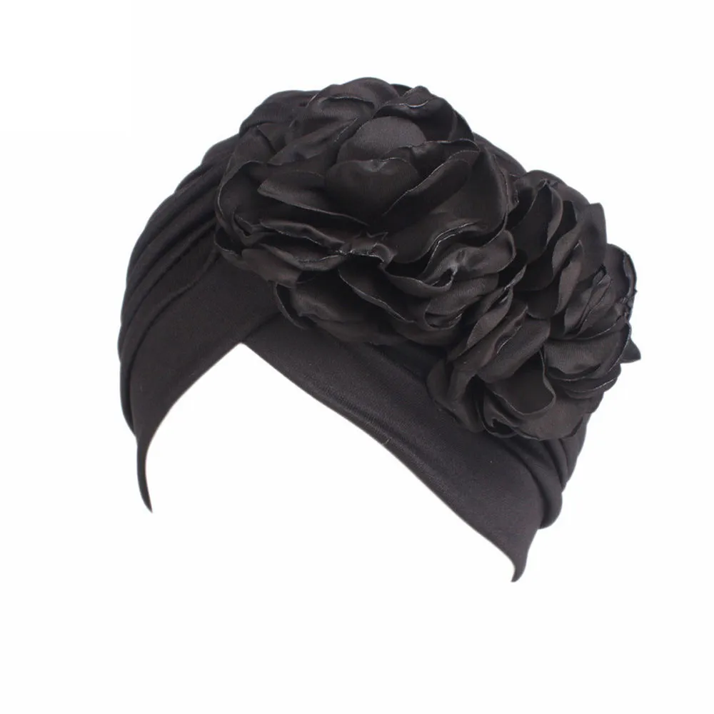 Женская шапочка Boho Cancer Hat одноцветная с цветком шарф тюрбан женский головной убор