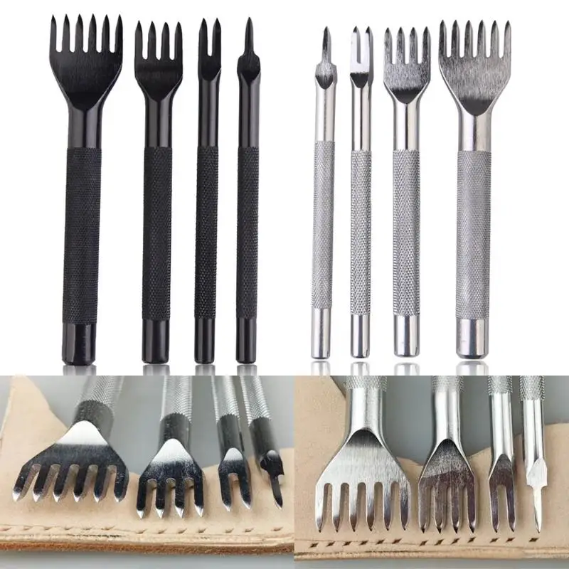 Набор инструментов для кожевенного ремесла 4 шт. профессиональный набор перфорации отверстий 1 2 6|Пробойка| |