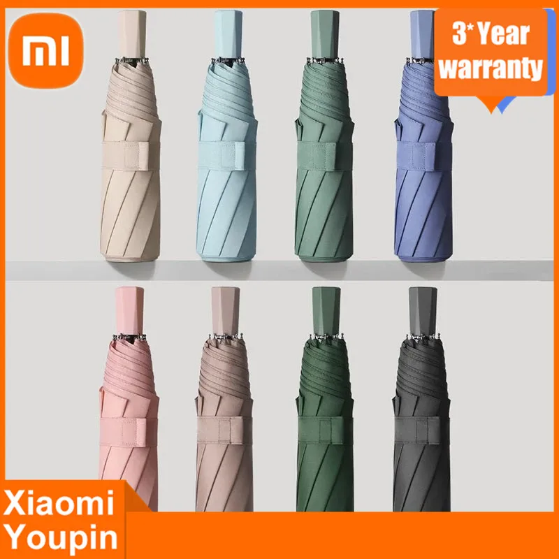 

Мини-зонт от дождя Xiaomi, складной портативный Зонт с 8 ребрами, защита от УФ излучения, защита от ветра и солнца, для мужчин и женщин