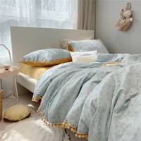 french retro wind small crushed flower cotton four piece set girl heart japanese retro ball side bedding