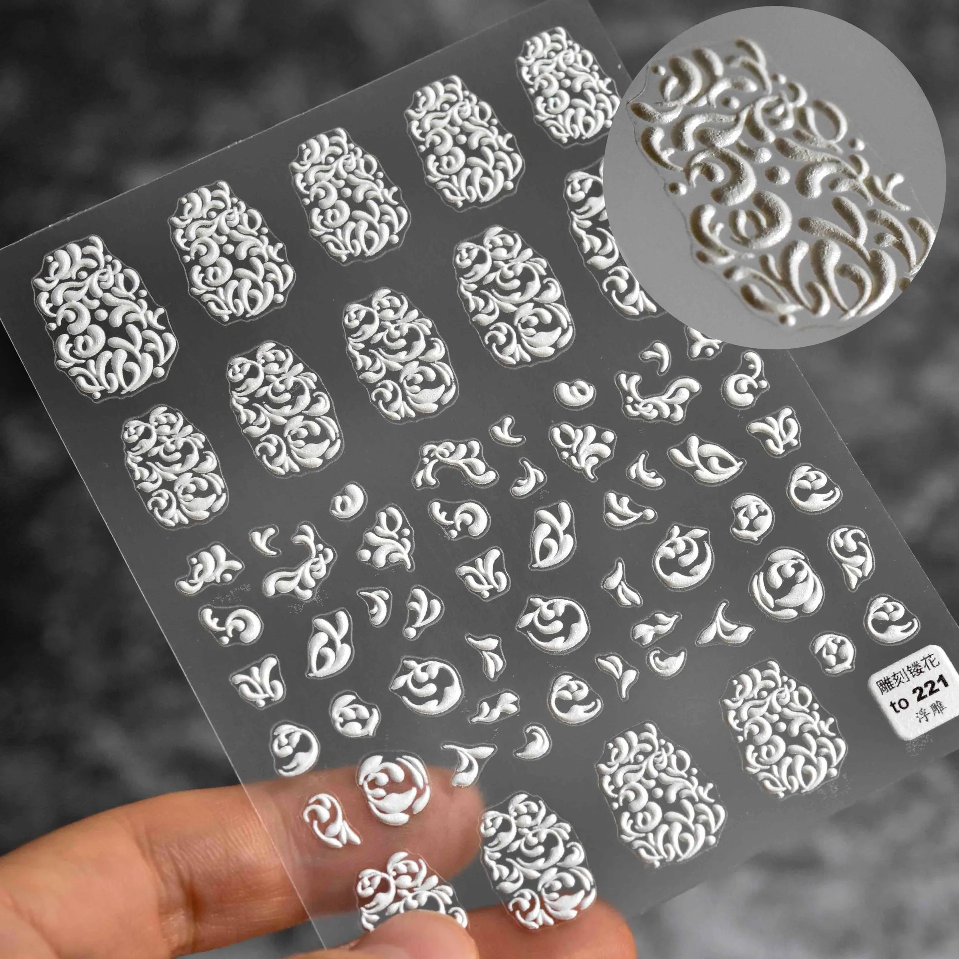 

Наклейка для ногтей tomoni relief 221magico Mo Ji, японская 5d наклейка для ногтей, профессиональная стерео Наклейка для ногтей с резьбой и цветами