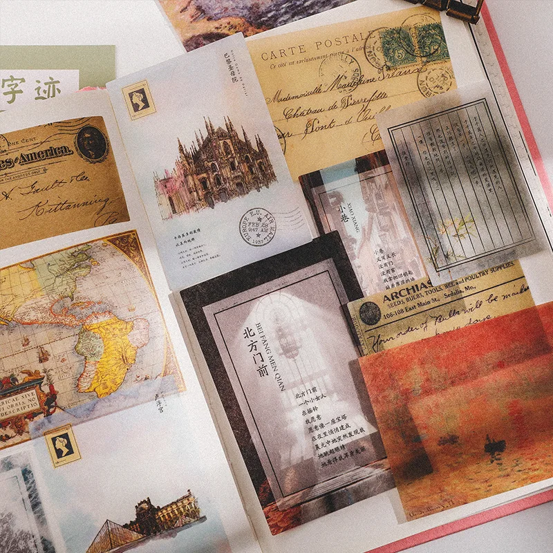 Винтажные наклейки 40 шт./компл. китайские антикварные для скрапбукинга дневника