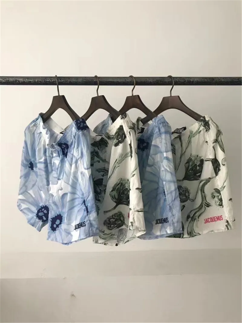 Мужская/женская рубашка с коротким рукавом цветочным принтом 1:1 | Мужская одежда