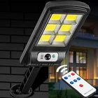128 COB солнечный уличный фонарь COB + SMD, лампа на солнечной батарее с 3 режимами освещения, IP65, водонепроницаемый датчик движения, охранное освещение для сада, патио