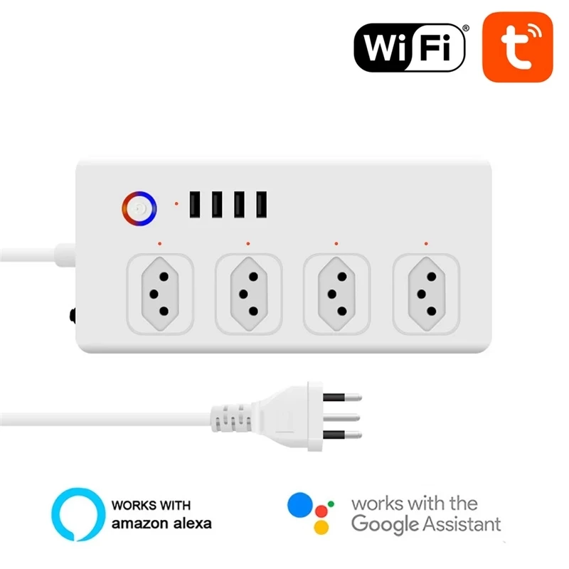 

Удлинитель с 4 USB-портами и 4 розетками переменного тока