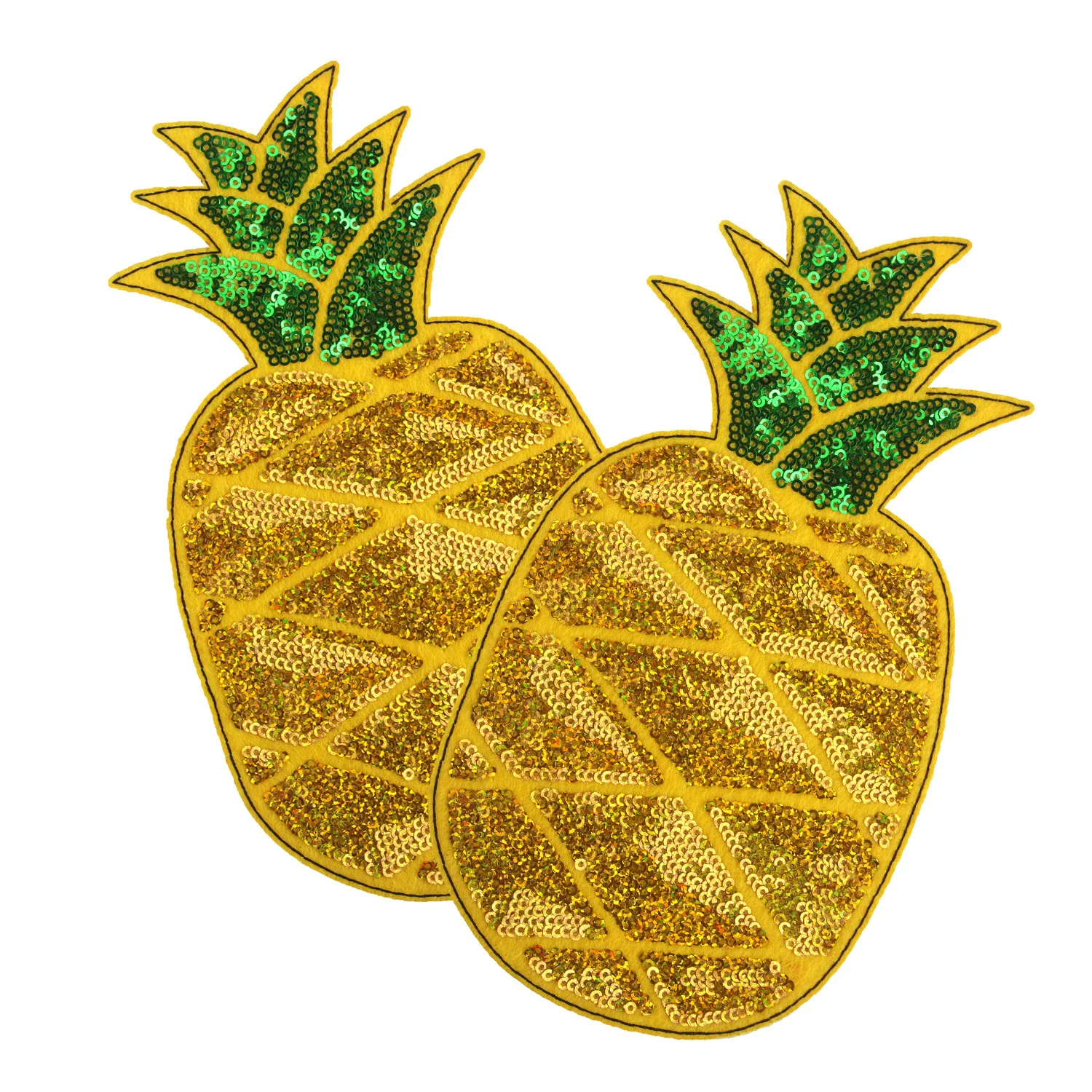 

1 Piece Cheap Large Sequins Fruit Pineapple Patch Fashion Embroidered Applique Clothing Decoration Sew on Patch Clothes Applique