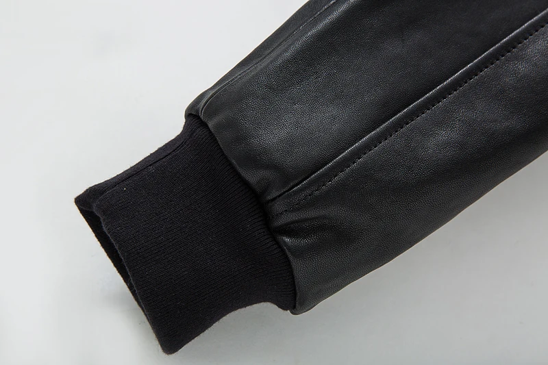 

Genuine Factory Men's Leather Jacket Vegetable tanning black Sheepskin Short Bomber Motorcycle Biker Jackets Winter Coats