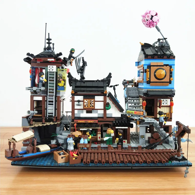 06083 NINJAGO город доки строительные блоки brikck Игрушка совместима с legoset 70657 Lepinbricks
