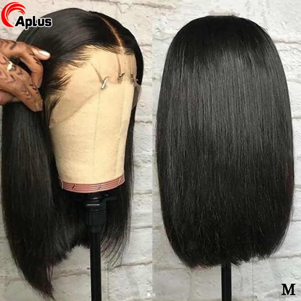 Короткие фронтальные парики предварительно выщипанные прямые из натуральных