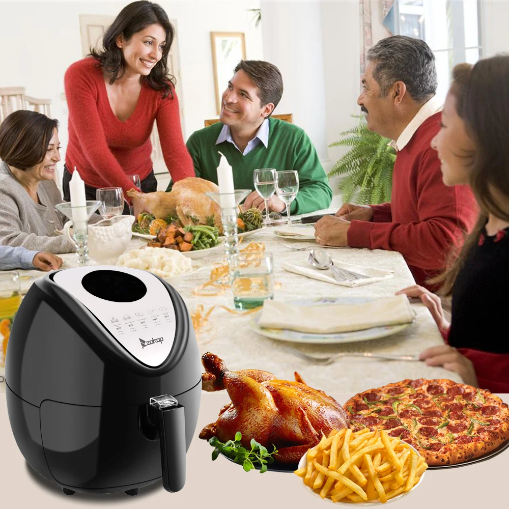 

ZOKOP KAF1800P-D1 120V 1800W 5.3 L Air Fryer Computer Model Black US Plug