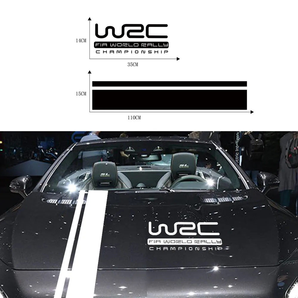 WRC капюшон Стикеры Детские футболки в полоску виниловые покрытия для автомобилей
