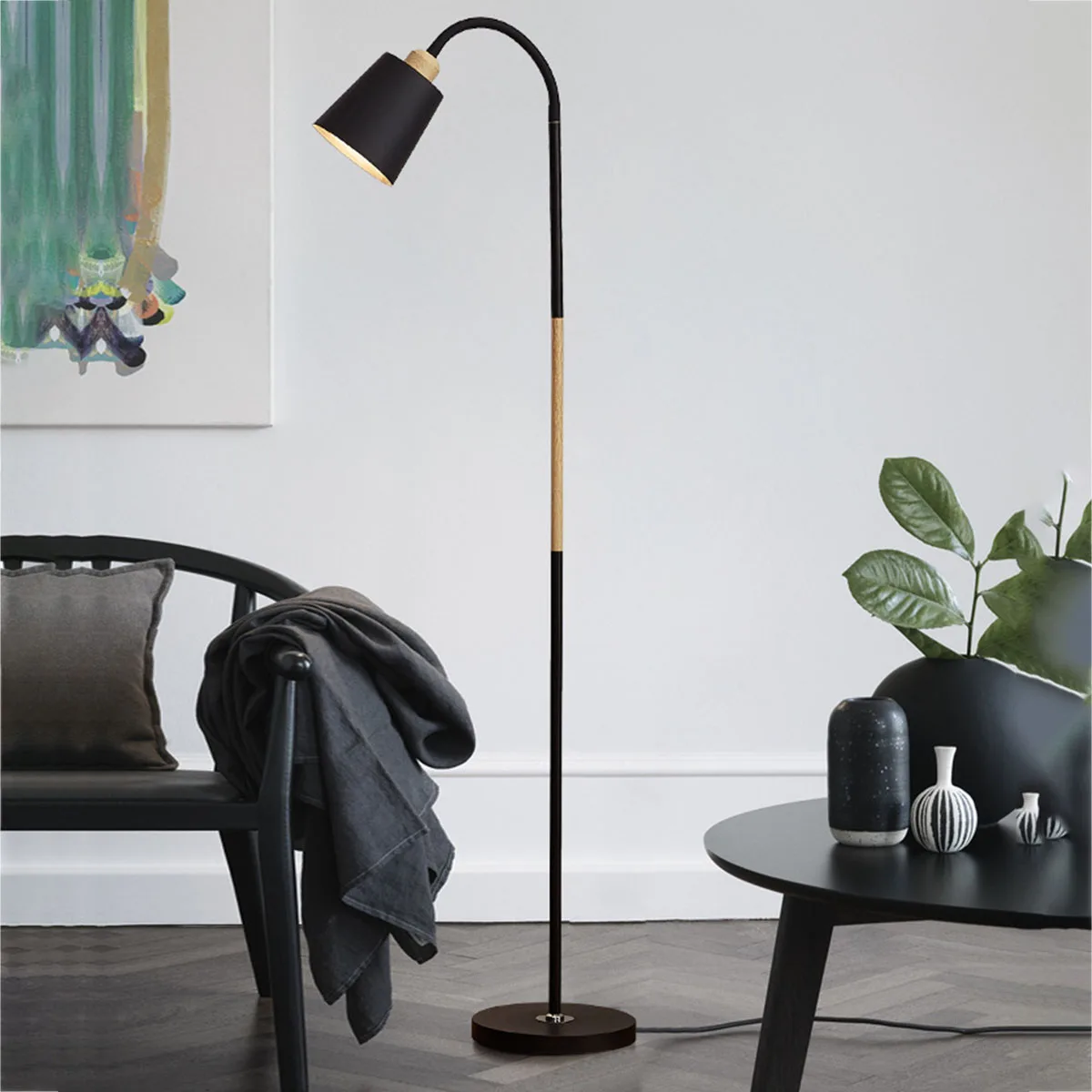 

Black/White LED Floor Lamp Modern Nordic Floor Lamps E27 Standing Lamp Simple Corner Standing Corner Light Reading Light