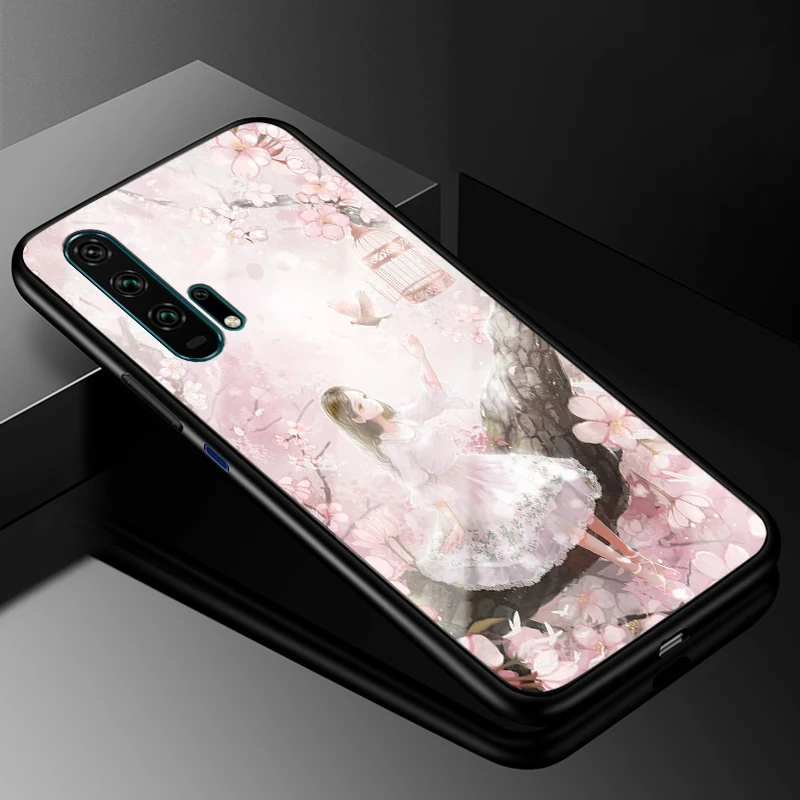 30 Для huawei Nova 5 T чехол Nova5T PC Пластиковый стеклянный чехол для телефона черный ТПУ бампер чехол для huawei Nova 5 T Nova 5 T чехол - Цвет: 30