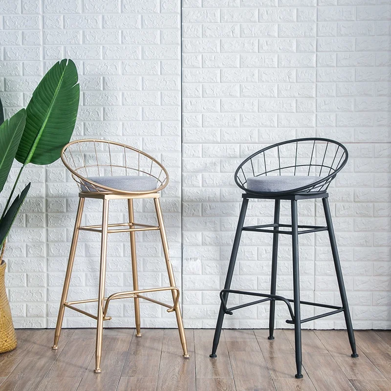 

Скандинавский барный стул из кованого железа, барные стулья, золотые домашние высокие стулья, современные стулья, металлическая проволока, ...