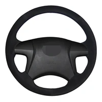 car steering wheel cover diy hand stitched black suede for toyota highlander 2008 2014 camry 2007 2011
