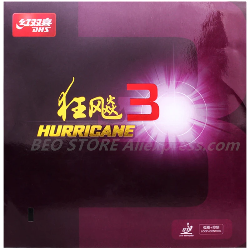 

DHS Hurricane 3 Table Tennis Rubber Loop Offensive DHS H3 Original DHS Hurricane-3 Ping Pong Sponge