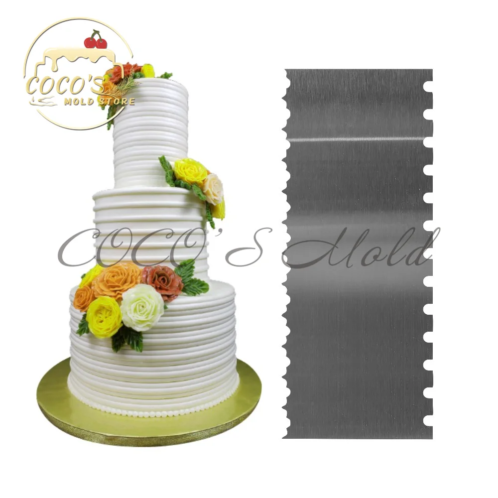 

Double Side Concave Stainless Steel Smoother Butter Cream Smoother Cake Decorations Fondant Cake Spatulas Baking Tools