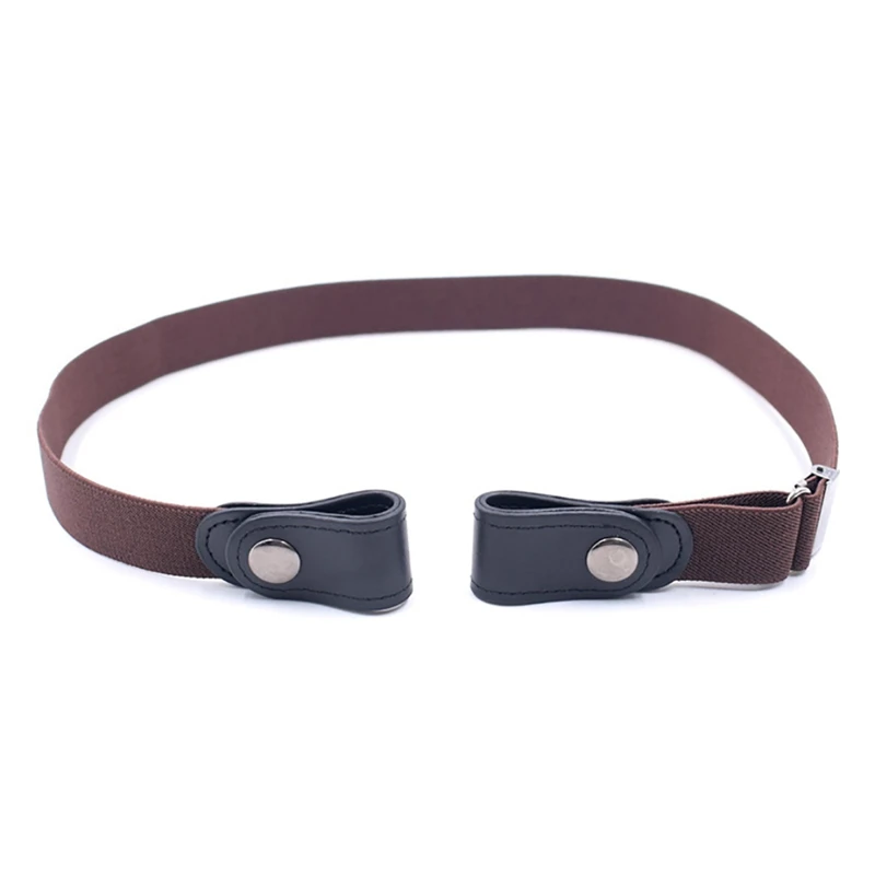 

Waist Belt Universal Adjustable Buckle-Free Nylon Leather Belts Waistband outdoor belt