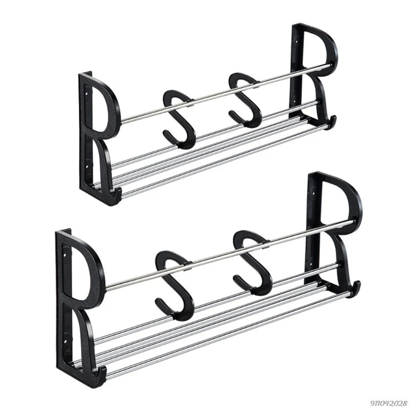 

3pcs Over the Door Shoe Rack Organizer Stainless Steel Shoe Storage Shelf Wall Mounted Hanger Holder for Entryway ju15 wholesale