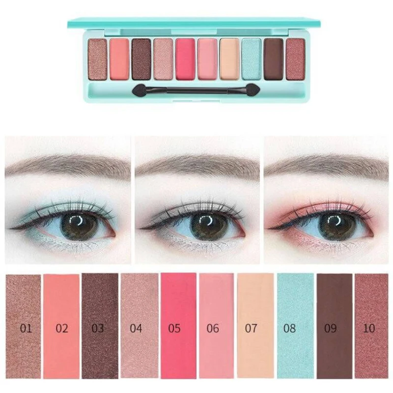 10 цветов Тени для век мерцающие матовые тени палитра красоты глазированные