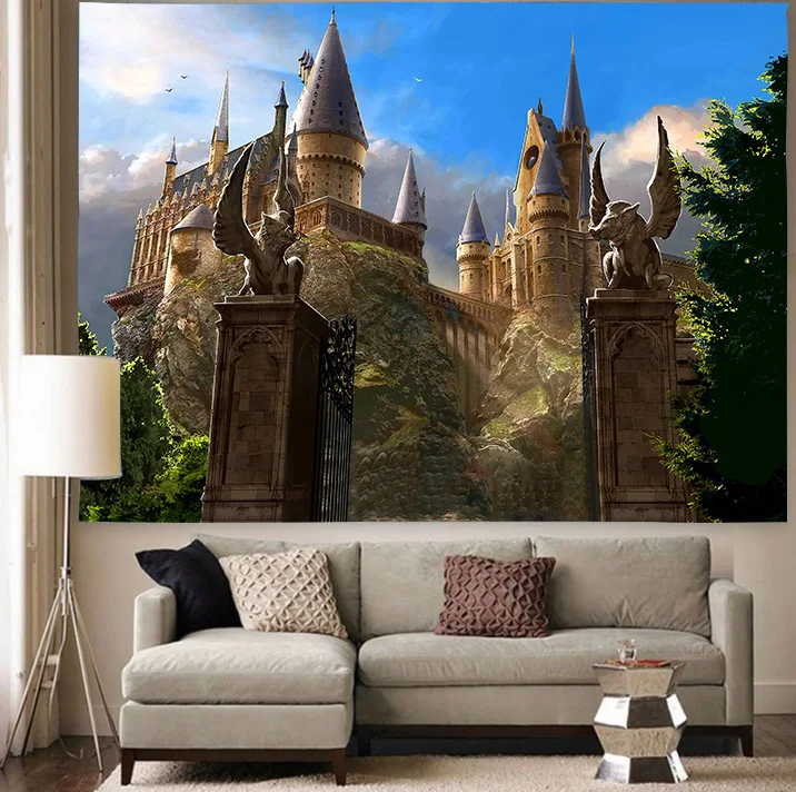 Simsant Pumpkin Car Carriage Tapestry Fairytale Girls Movie Theme Party Art Wall Hanging Tapestries for Living Room Decor | Дом и сад