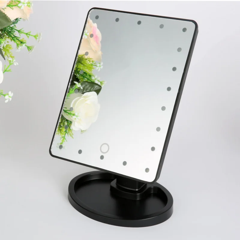 LED Touch Screen Makeup Mirror Professional Vanity Mirror With 22 LED Lights Beauty Adjustable 360 Countertop Degree Rotation