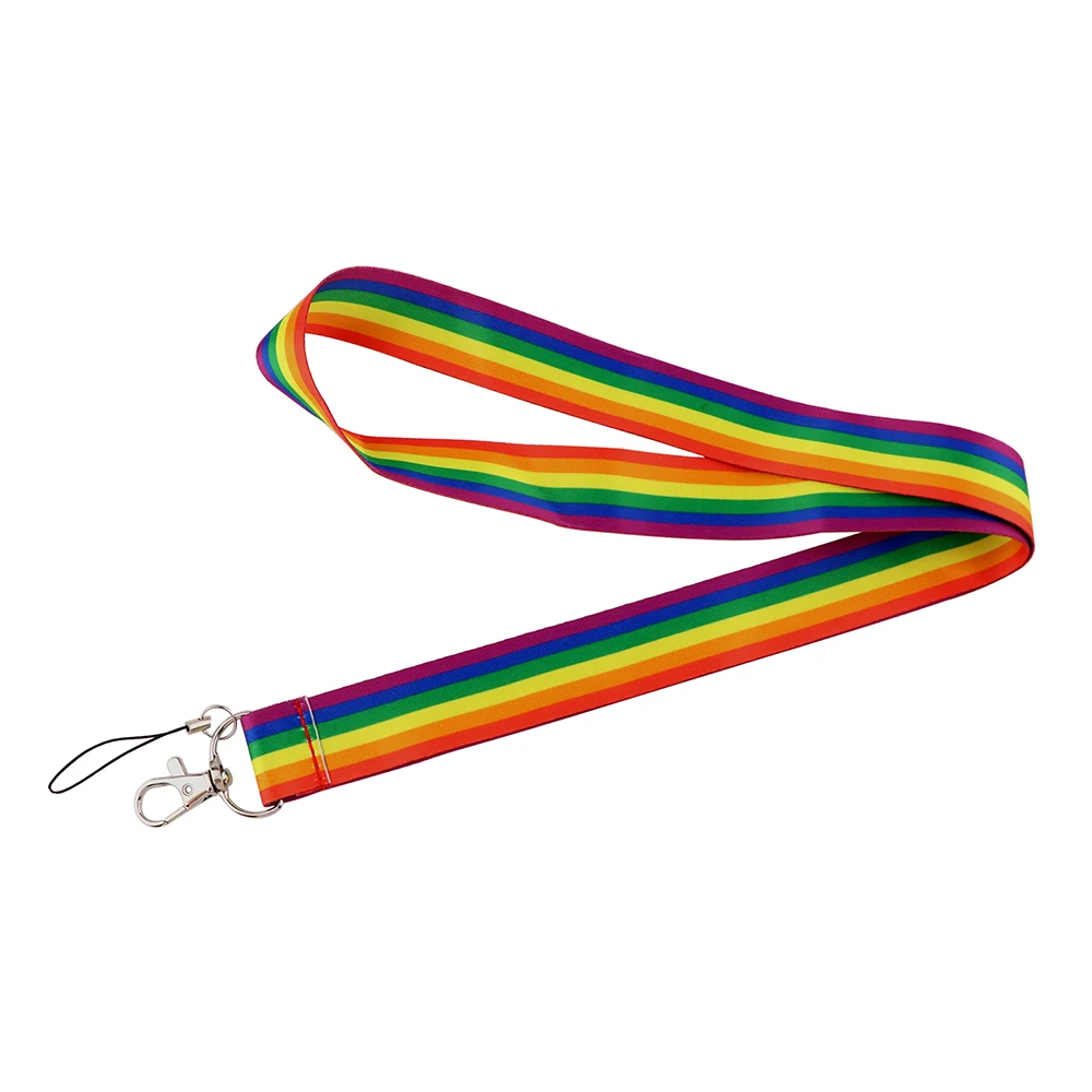 

20pcs/lot AD1060 Cartoon Homosexual Love Rainbow Lanyard Keychains Accessory For Phone USB Badge Holder Key Strap Neck Lanyard