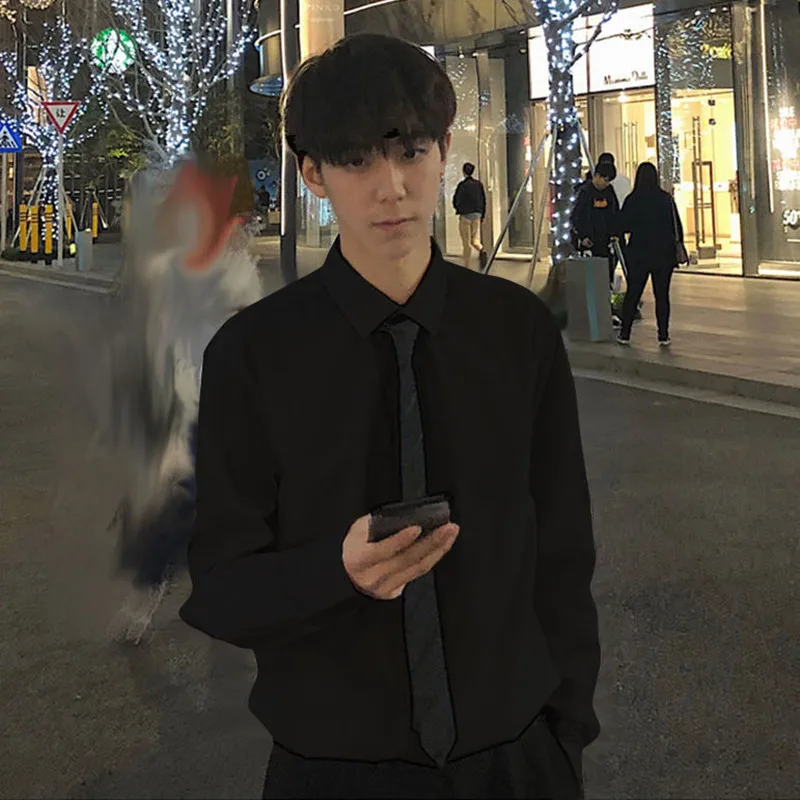 Новая белая рубашка мужской костюм в стиле колледжа одежда с длинными рукавами