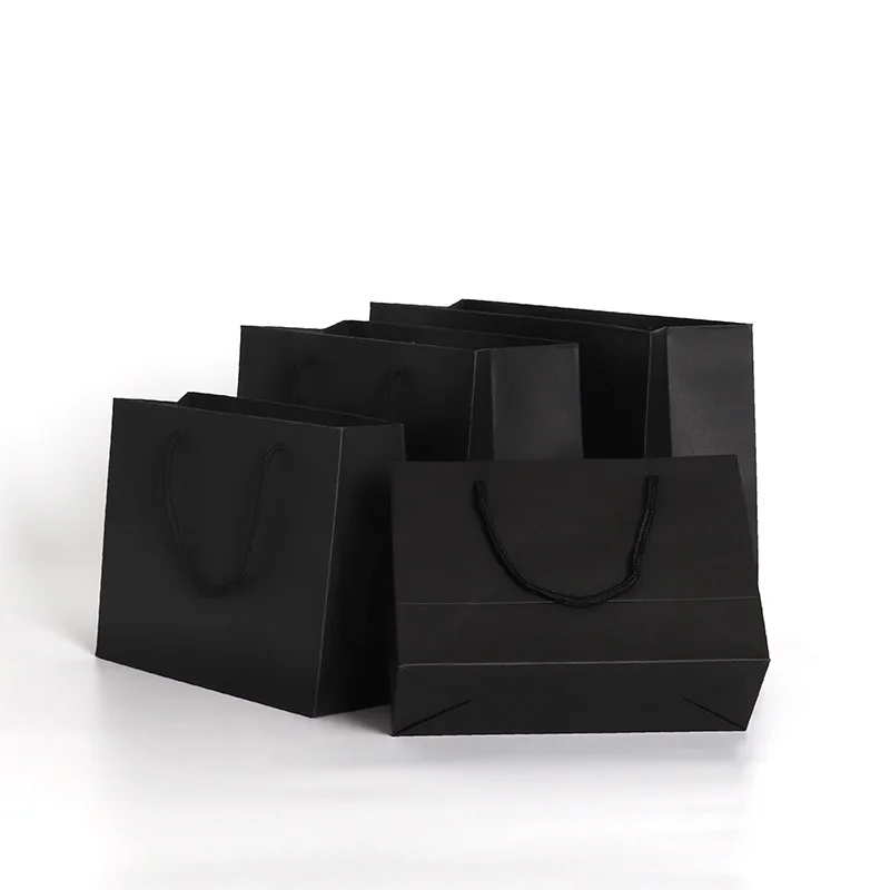 Shopping Bags Kraft Paper Bag Strong Solid Black Twist Handle Party Gift Carrier Environmental Clothing Shopper | Дом и сад