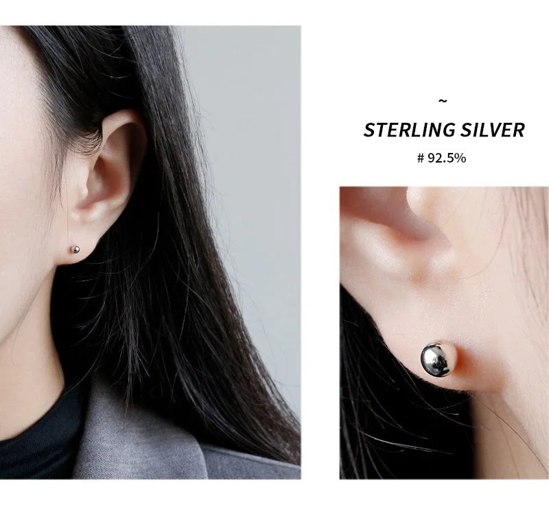 Женские серьги-гвоздики из серебра 925 пробы с бусинами | Украшения и аксессуары