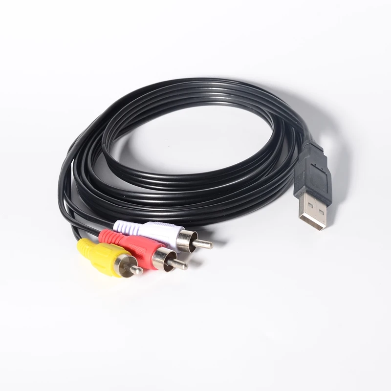 Кабель USB к 3RCA 1 5 м штекер 3 RCA сплиттер Аудио Видео AV композитный кабель-адаптер