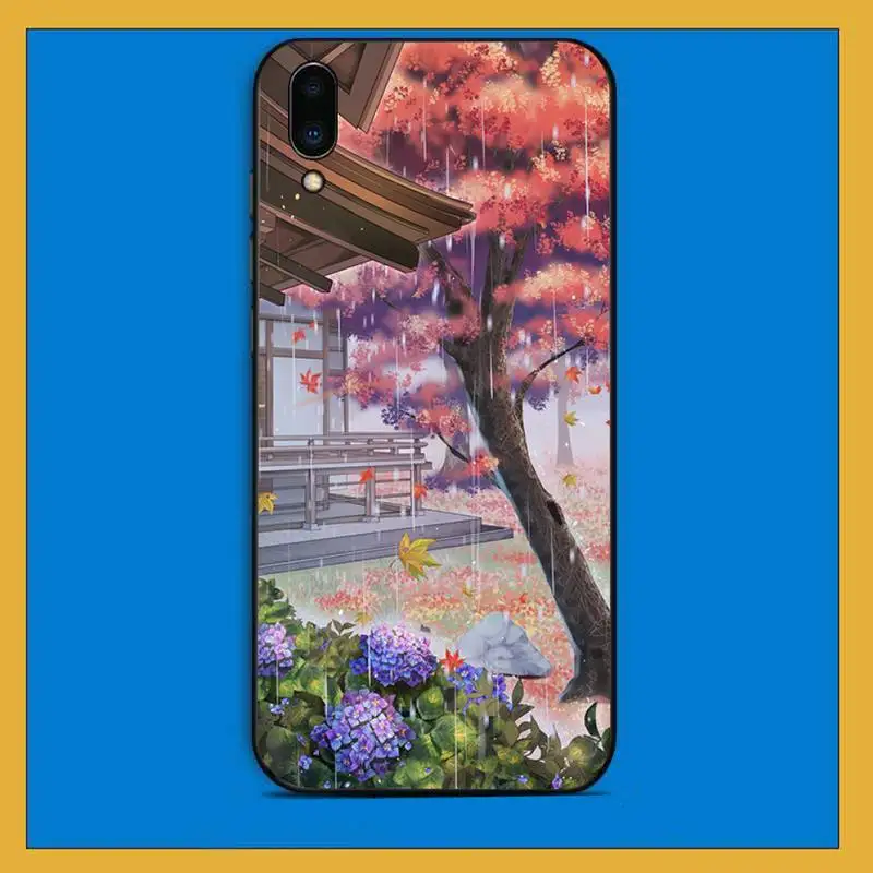 

FHNBLJ Japanese Anime Scene Black Cell Phone Case for Vivo Y91C 31 53 19 11 17 81 55 66 69 71 V11 i 9 7 67