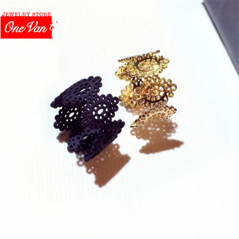 

Exquisite and openwork flower temperament and a variety of open rings and rings female 2020