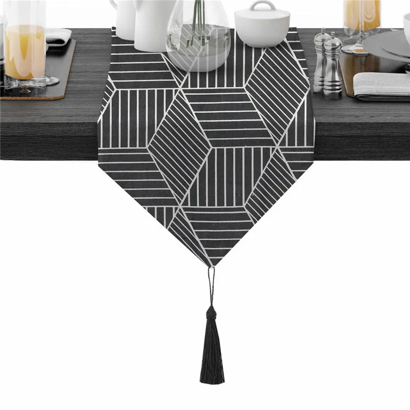 qi yue  SIMPLY fashion Flower table cloth Party Wedding Decoration cloth bamboo carvas cloth Table Runner Cloth Cover