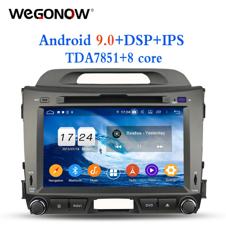 IPS TDA7851 Android 9 0 8 ядер 4 Гб ОЗУ Bluetooth Wifi 4G GPS Glonass Map Navi автомобильный DVD плеер RDS радио