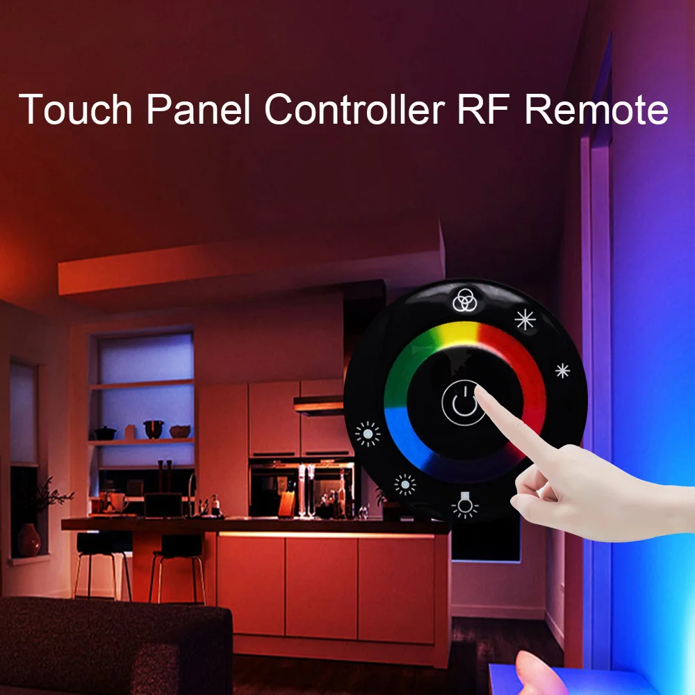 DC12V 24V круглая Сенсорная панель RGB контроллер беспроводной светодиодный диммер переключатель контроллер с регулируемой яркостью для светодиодный RGB светодиодная лента