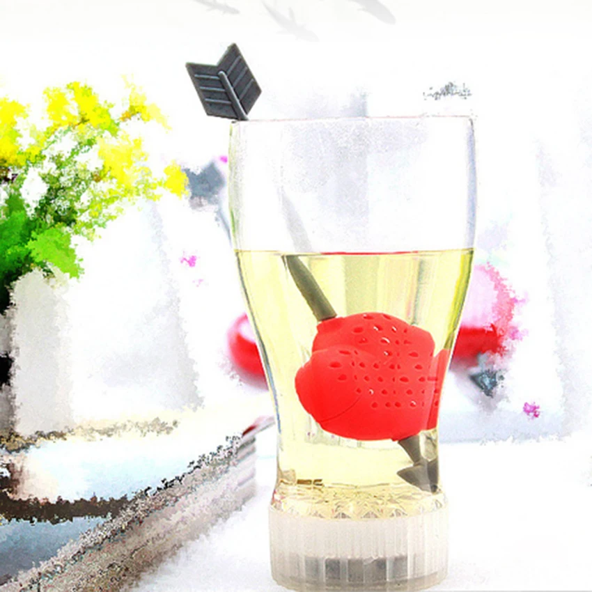 Tea Filter Plastic Strainer Cup Teacup Teapot Infuser Cupid Heart Valentine Gift for Herb Loose Soup Flavoring Cooking | Дом и сад