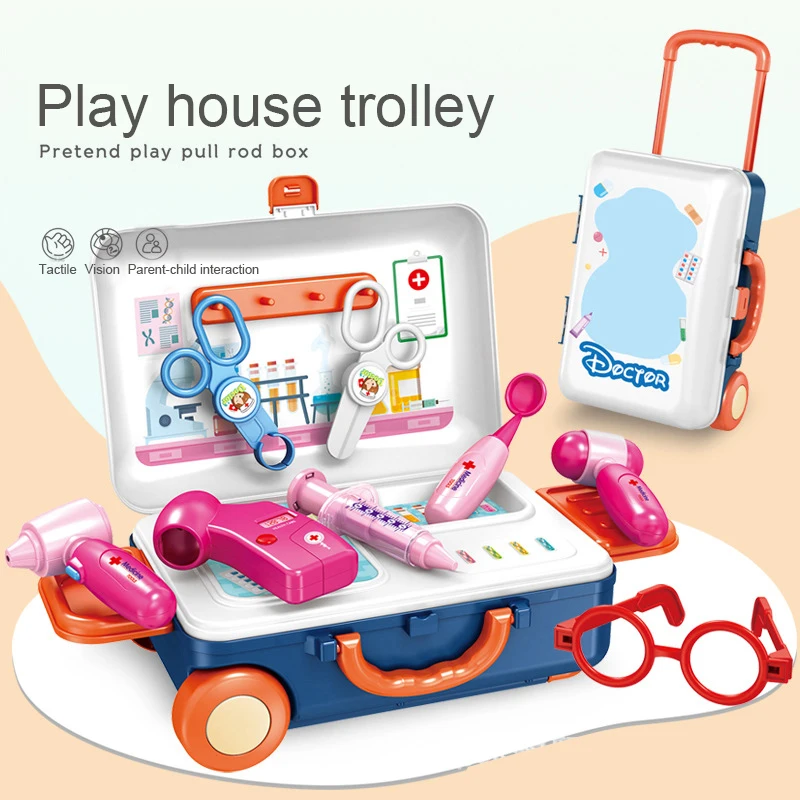 

Suitcase Toys For Children Multi-series Play Toys House Kitchen Supplies Toys Sisters DIY Play House Toys For Girl Birthday Gift