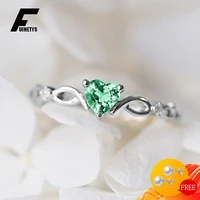 fuihetys ring for women 925 silver jewelry heart shape zircon gemstone accessories wedding engagement party gift finger rings