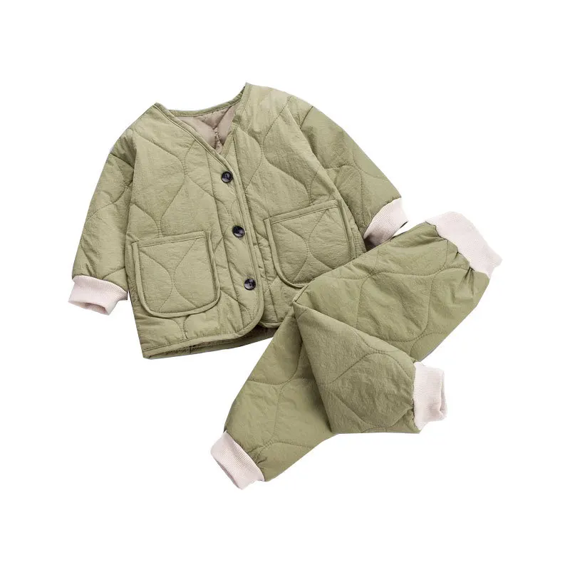 

Nuovi Vestiti Caldi Per Bambini Invernali Autunno Bambini Ragazzi Ragazze Giacca in Cotone Spesso Pantaloni Tute Neonato