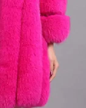 S-4XL размера плюс зимняя новая модная брендовая куртка из искусственного лисьего меха женская теплая куртка стеганая Толстая Шуба из искусственного меха w1768 - Цвет: rose