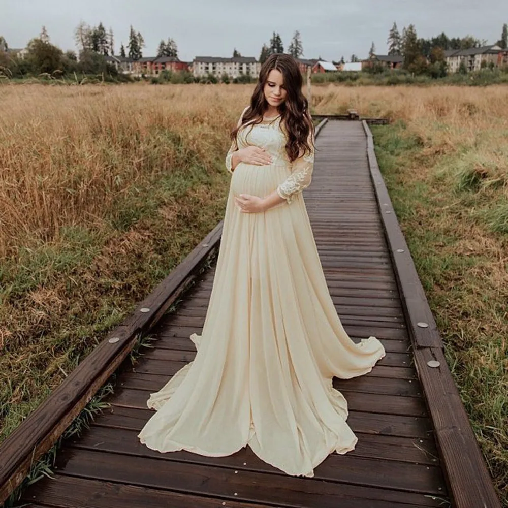 

Кружевное ажурное платье для беременных, реквизит для фотосъемки, летнее платье-макси для беременных, одежда для фотосъемки